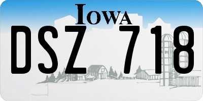 IA license plate DSZ718