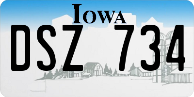 IA license plate DSZ734