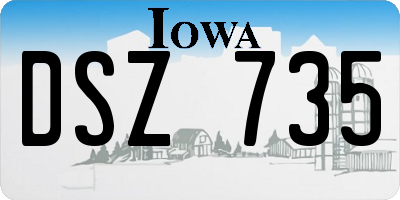 IA license plate DSZ735