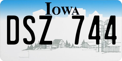 IA license plate DSZ744