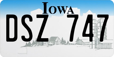 IA license plate DSZ747