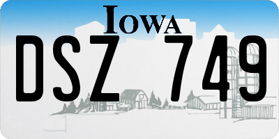 IA license plate DSZ749