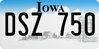 IA license plate DSZ750