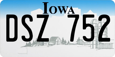 IA license plate DSZ752