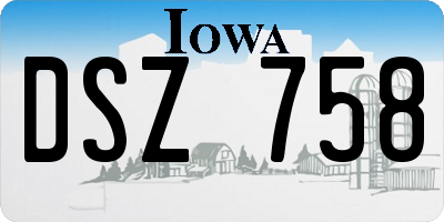 IA license plate DSZ758