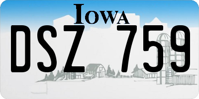 IA license plate DSZ759
