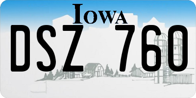 IA license plate DSZ760