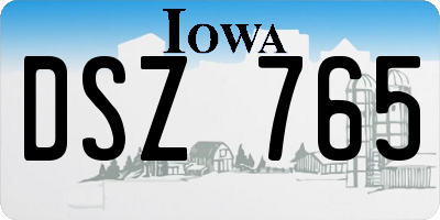 IA license plate DSZ765