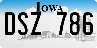 IA license plate DSZ786