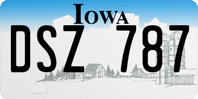 IA license plate DSZ787