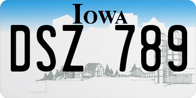 IA license plate DSZ789