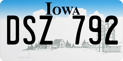 IA license plate DSZ792