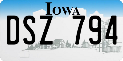 IA license plate DSZ794