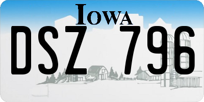 IA license plate DSZ796