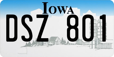 IA license plate DSZ801