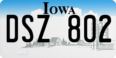 IA license plate DSZ802