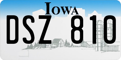 IA license plate DSZ810