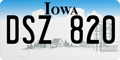 IA license plate DSZ820