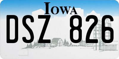 IA license plate DSZ826
