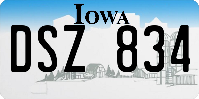 IA license plate DSZ834