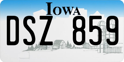 IA license plate DSZ859