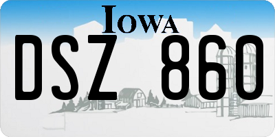 IA license plate DSZ860