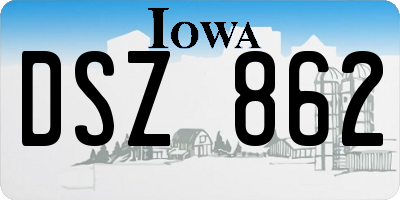 IA license plate DSZ862