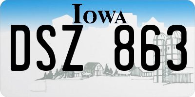 IA license plate DSZ863