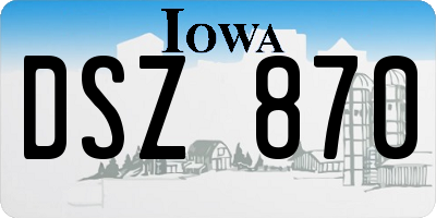 IA license plate DSZ870