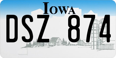 IA license plate DSZ874