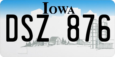 IA license plate DSZ876