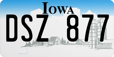 IA license plate DSZ877