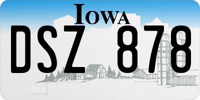 IA license plate DSZ878