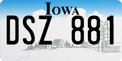 IA license plate DSZ881