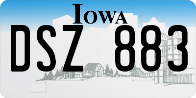 IA license plate DSZ883