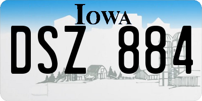 IA license plate DSZ884