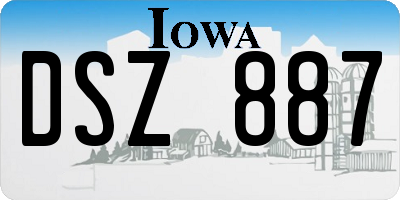 IA license plate DSZ887