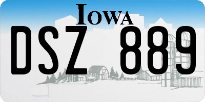 IA license plate DSZ889