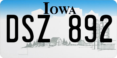 IA license plate DSZ892