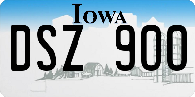 IA license plate DSZ900