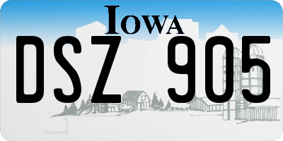 IA license plate DSZ905