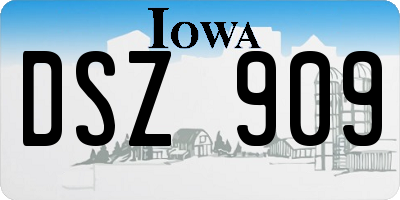 IA license plate DSZ909