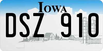 IA license plate DSZ910