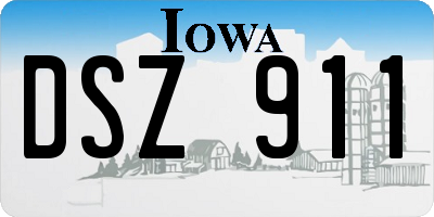 IA license plate DSZ911