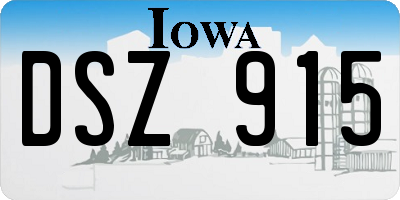 IA license plate DSZ915