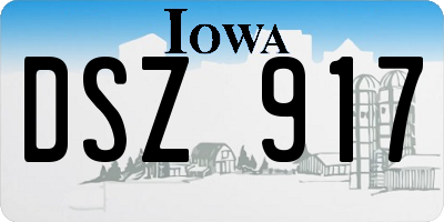 IA license plate DSZ917