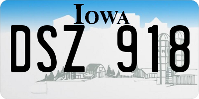 IA license plate DSZ918