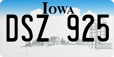 IA license plate DSZ925