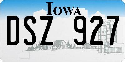 IA license plate DSZ927