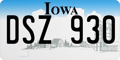 IA license plate DSZ930